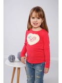 Coral blouse with a heart NDZ36070 - Online store - Boutique